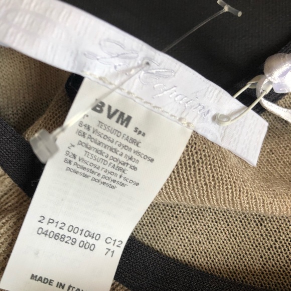 Les Copains ruffle knit top in tan beige- m - Picture 5 of 7